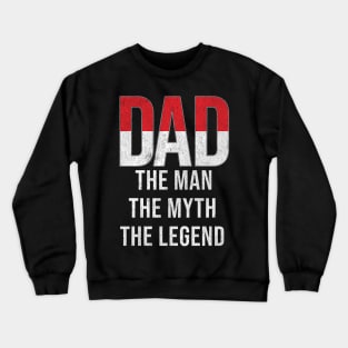 Indonesian Dad The Man The Myth The Legend - Gift for Indonesian Dad With Roots From Indonesian Crewneck Sweatshirt